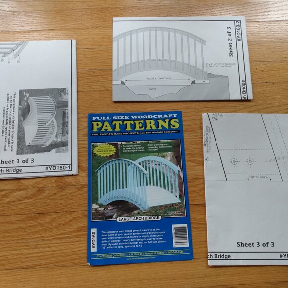 Vintage Large Arch Bridge Woodworking Pattern Building Plans Winfield Collection - Picture 4 of 8
